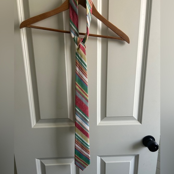 EUC striped cotton tie in beautiful stripes. Summery. So cool. Tie Bar - Picture 3 of 6